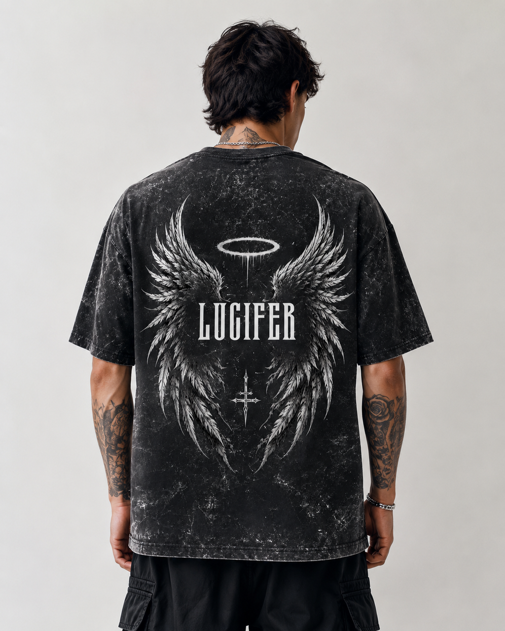 Dark Angel Oversized Acid Wash Tee