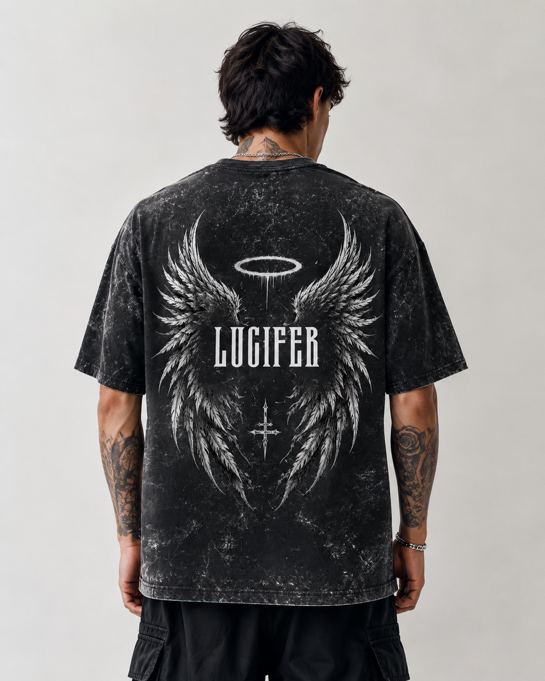 Dark Angel Oversized Acid Wash Tee