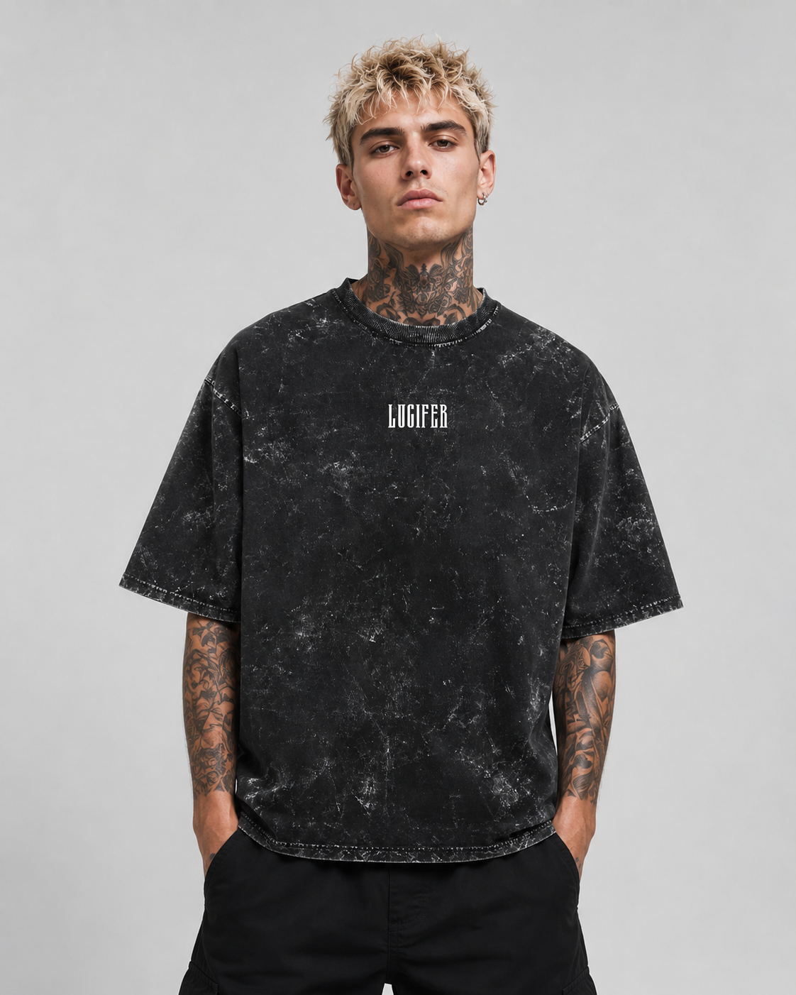 Dark Angel Oversized Acid Wash Tee